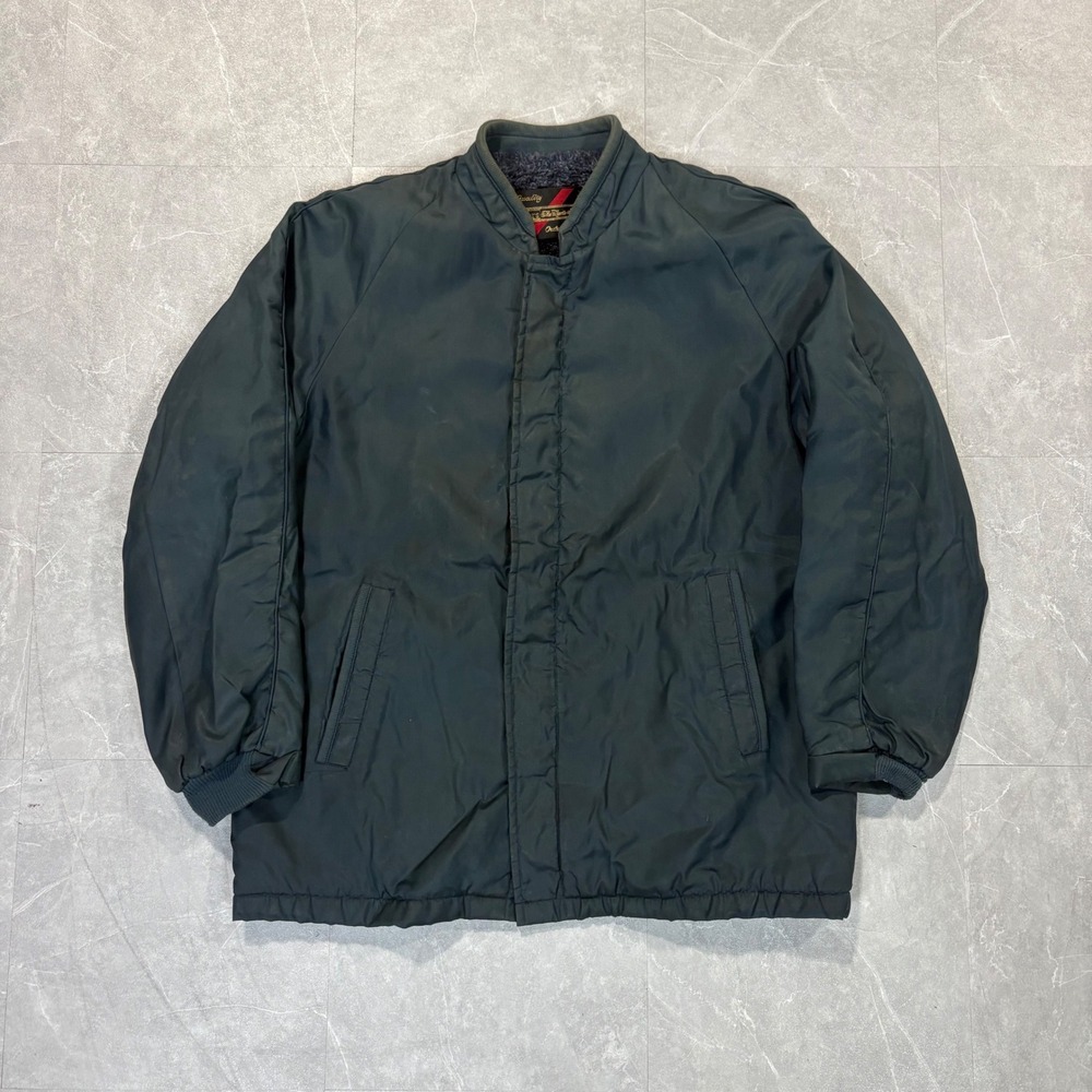 Vintage Sears The Mens Store Bomber Jacket Navy Blue Fleece Lined XL